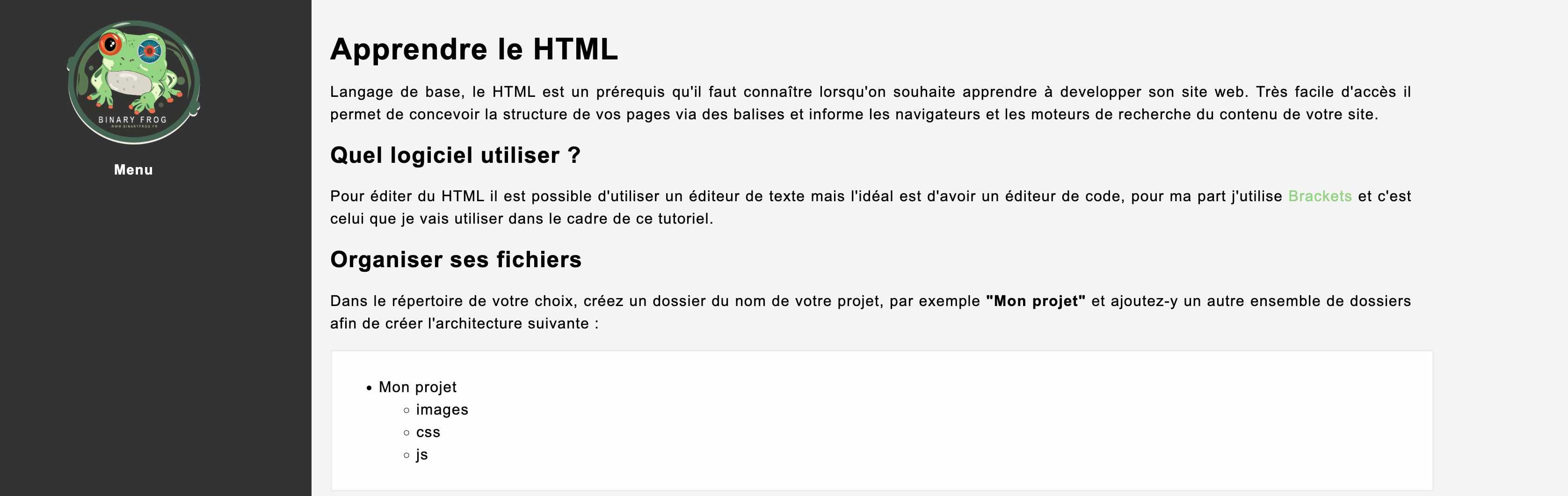 Apprendre le HTML