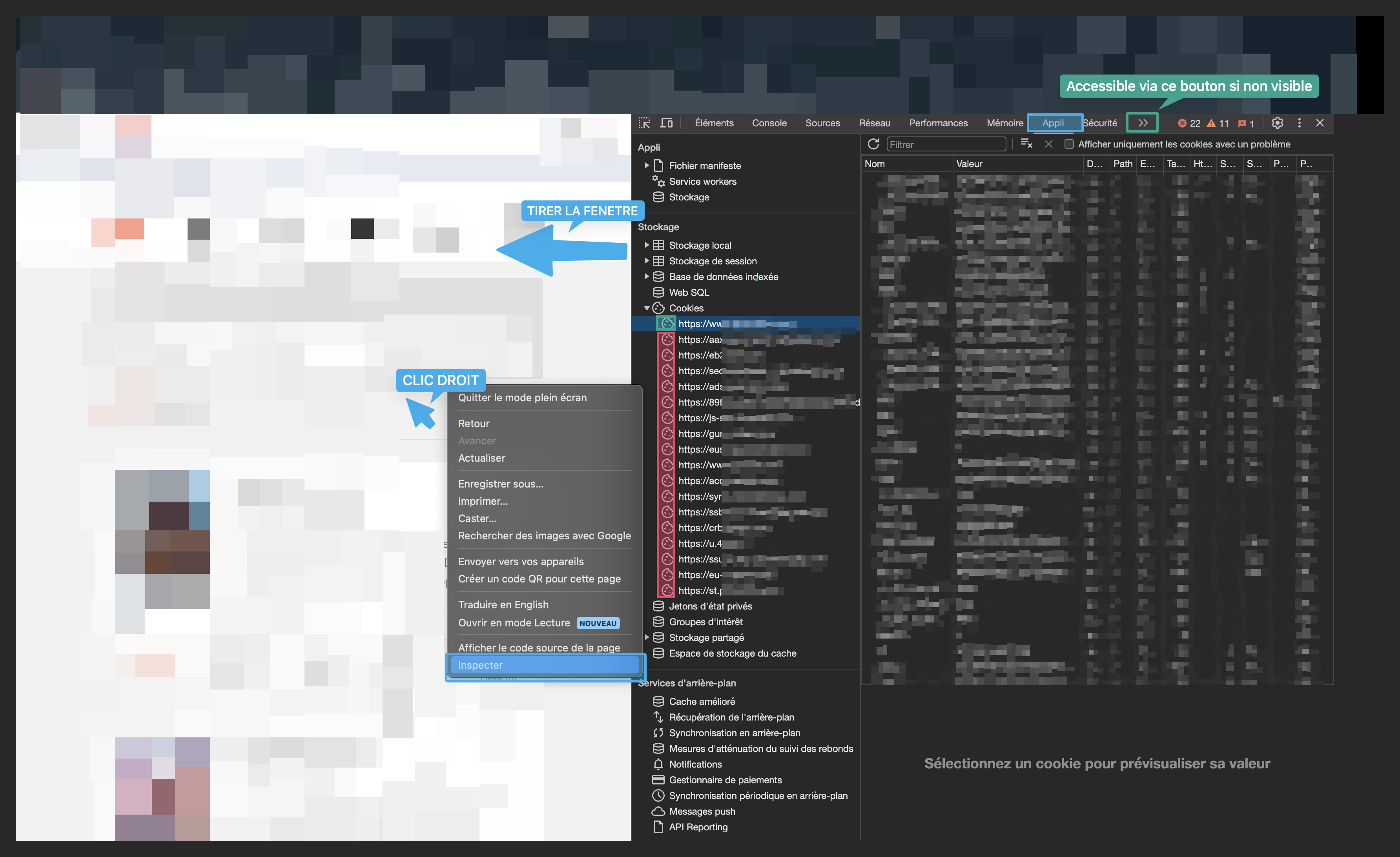 Chrome voir les cookies