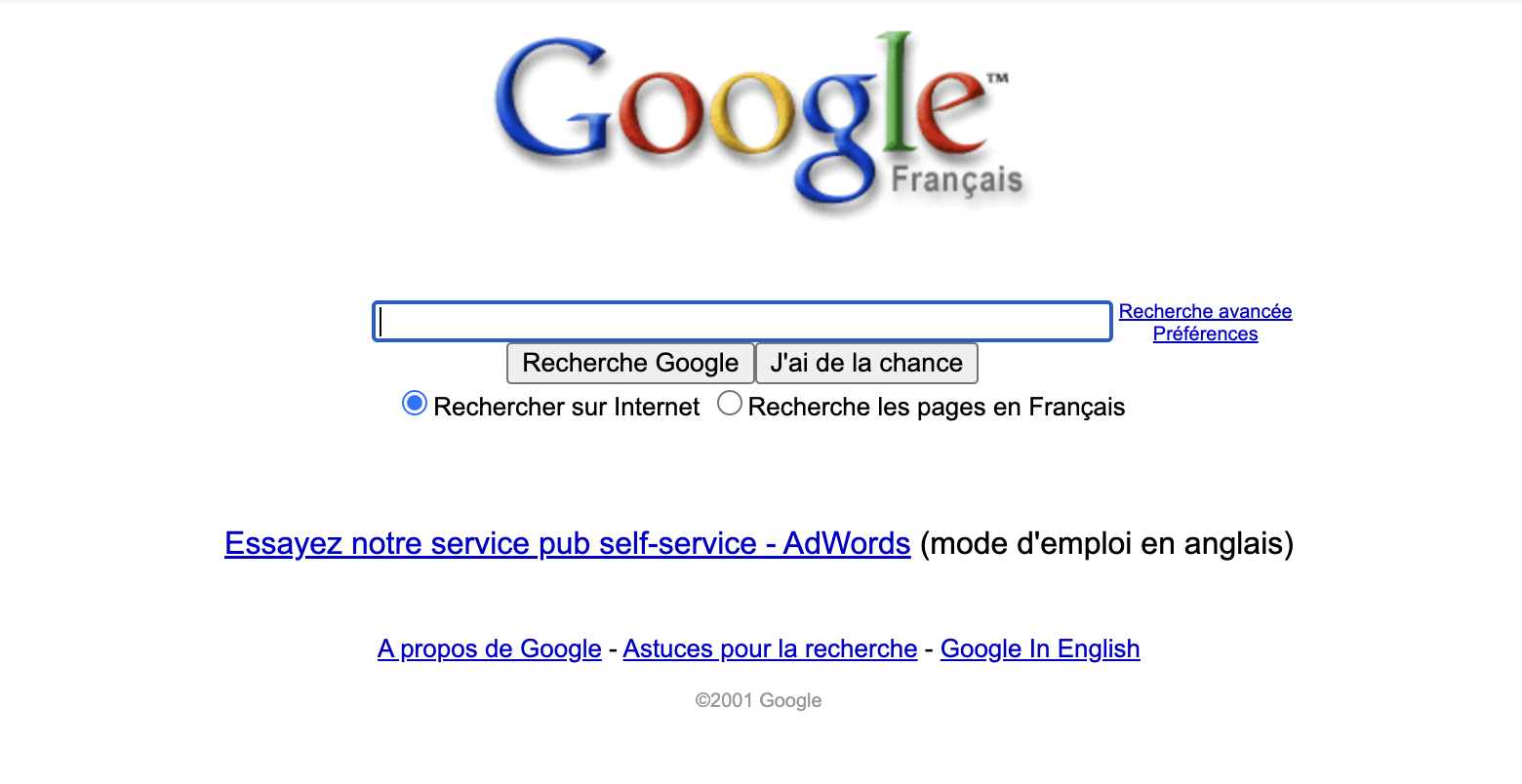 Google en 2001